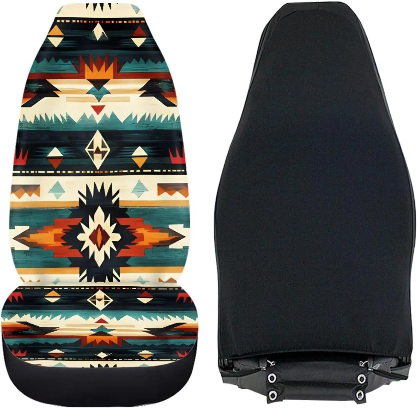 Dreaweet Native Southwest American Aztec Seat Covers for Cars Front Seats Only 2 Pack Universal High Back Bucket Seat Covers Car Seat Protector for SUV Sedan