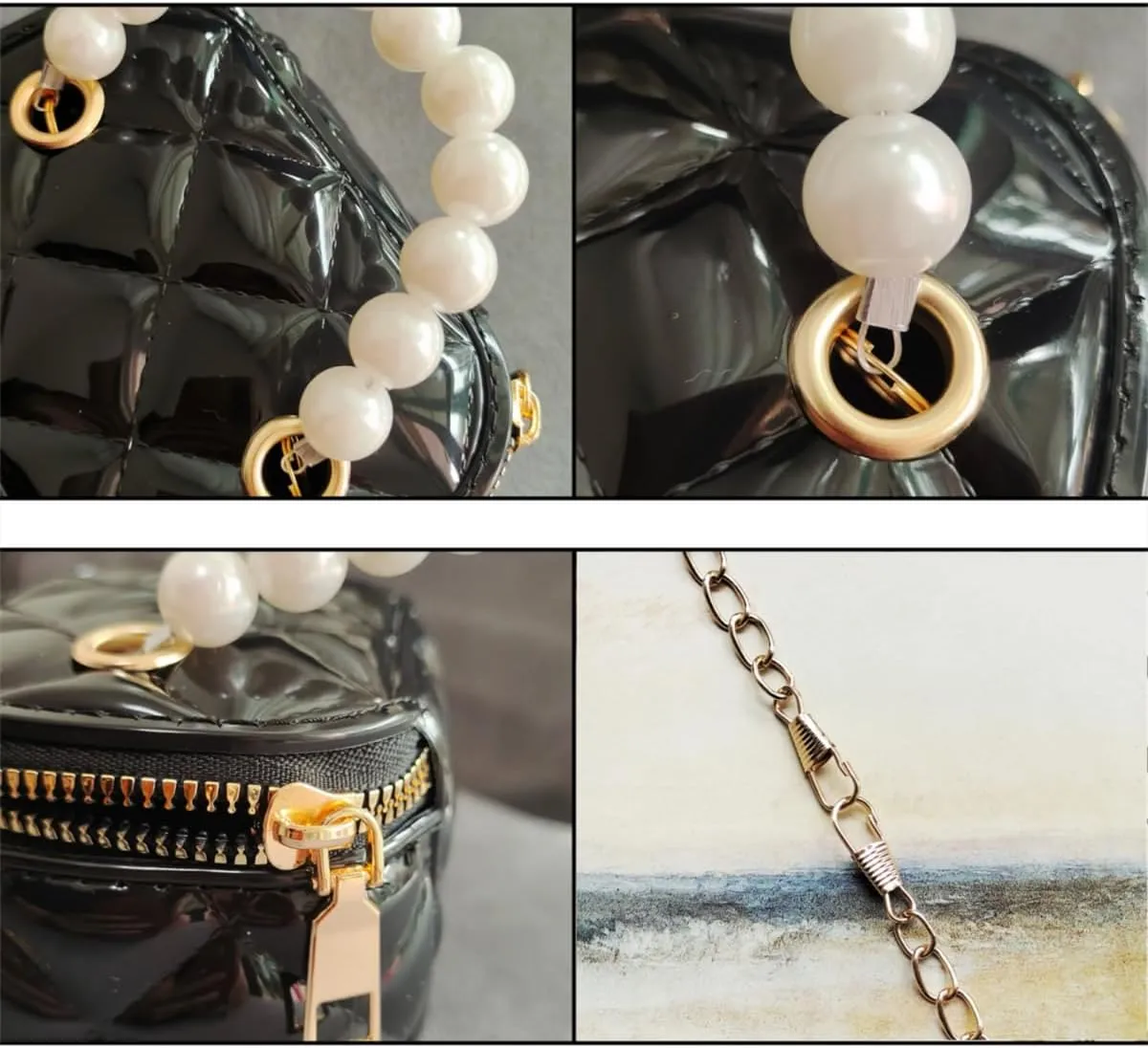 Girls Wallet, Mini Jelly Purse for Women, Shoulder Bags with Pearl Handle and Gold Chain-Crossbody Handbags-Box bag