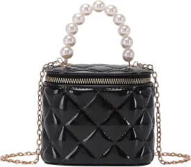 Girls Wallet, Mini Jelly Purse for Women, Shoulder Bags with Pearl Handle and Gold Chain-Crossbody Handbags-Box bag