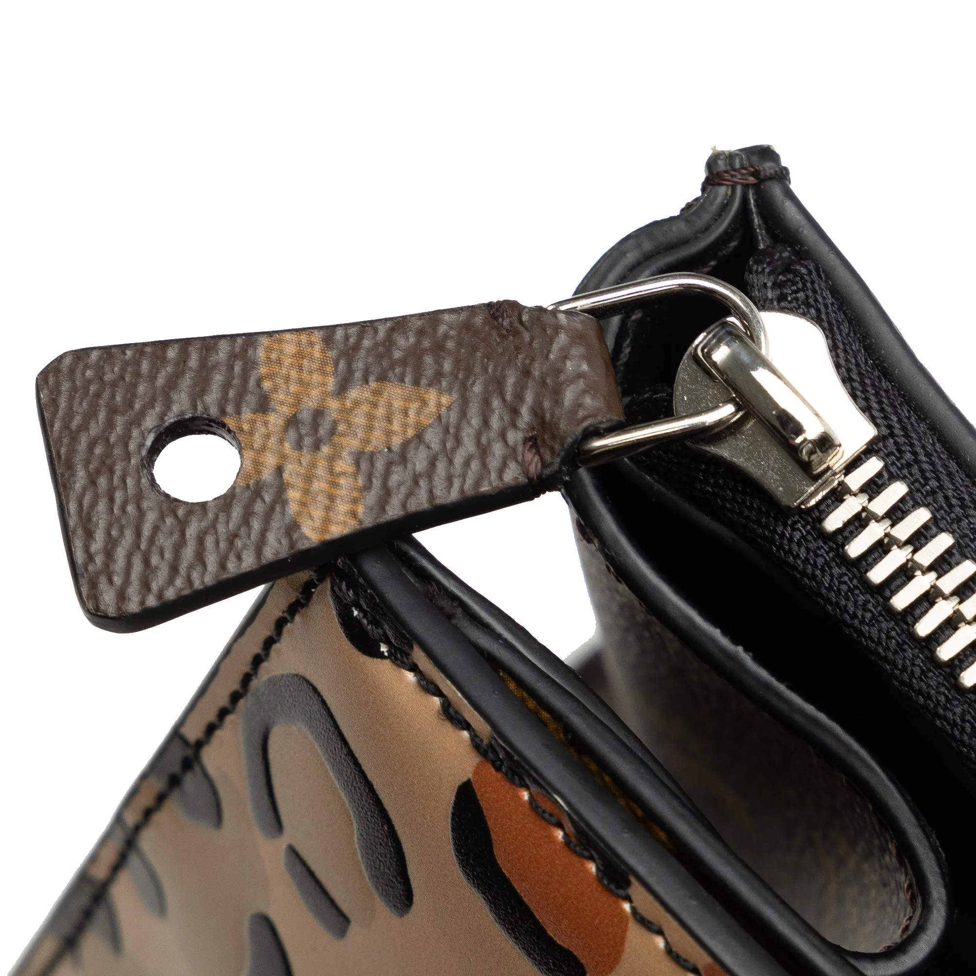 Green Louis Vuitton Monogram Leopard Print Calfskin Corduroy City Steamer PM Satchel