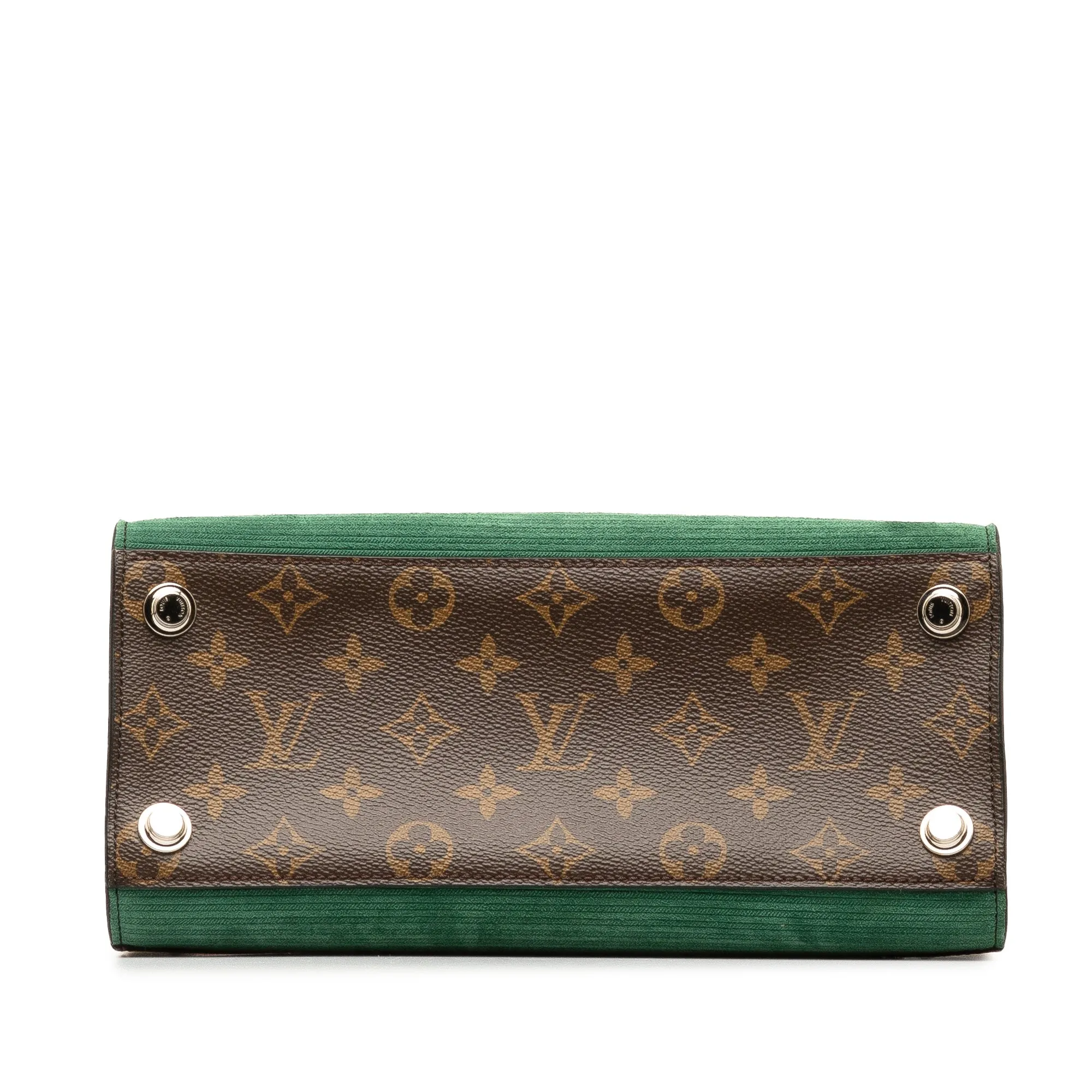 Green Louis Vuitton Monogram Leopard Print Calfskin Corduroy City Steamer PM Satchel