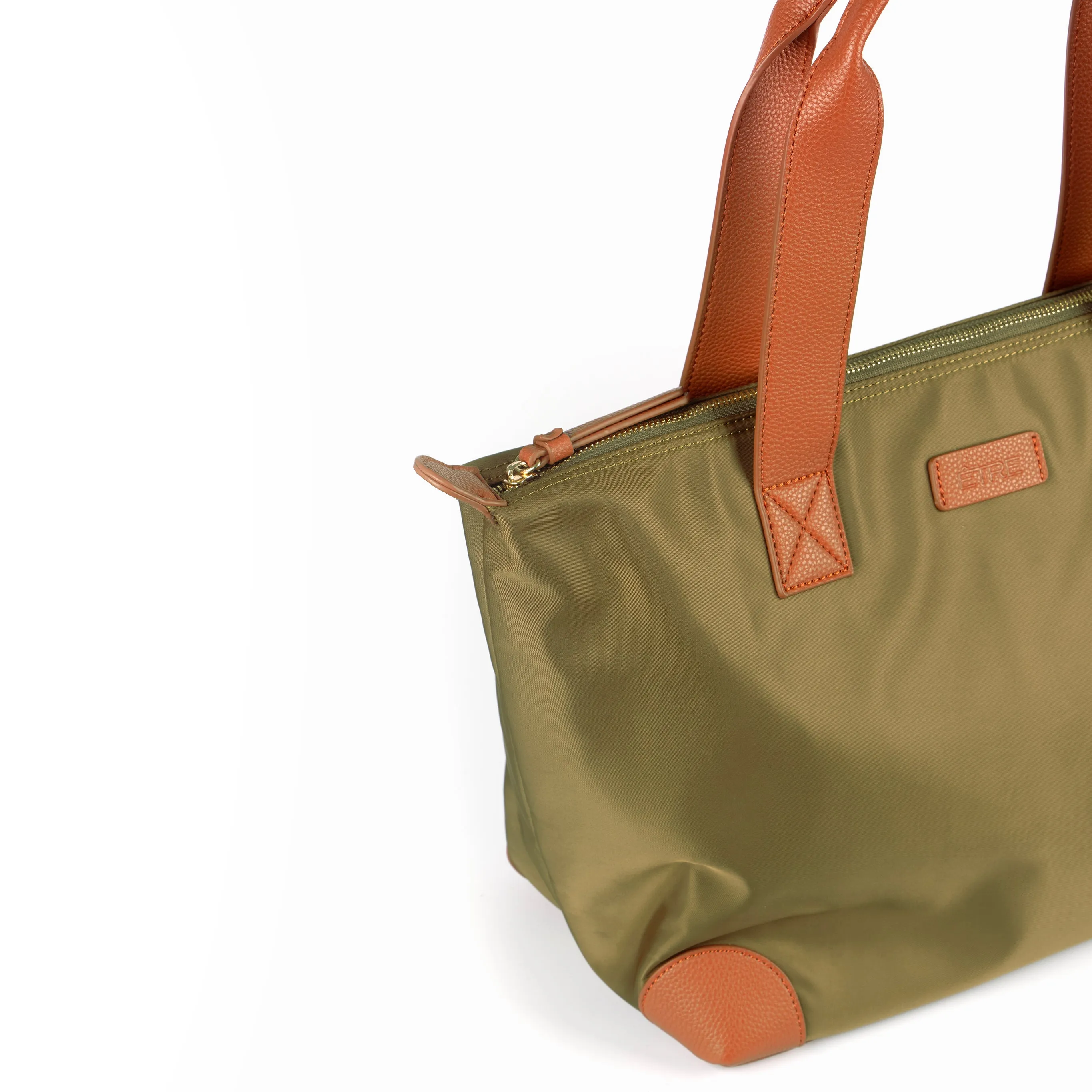 Harlowe Classic Tote Bag - Khaki, Nylon/PU