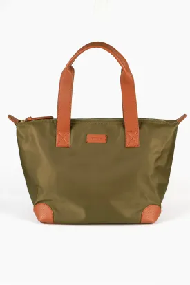 Harlowe Classic Tote Bag - Khaki, Nylon/PU