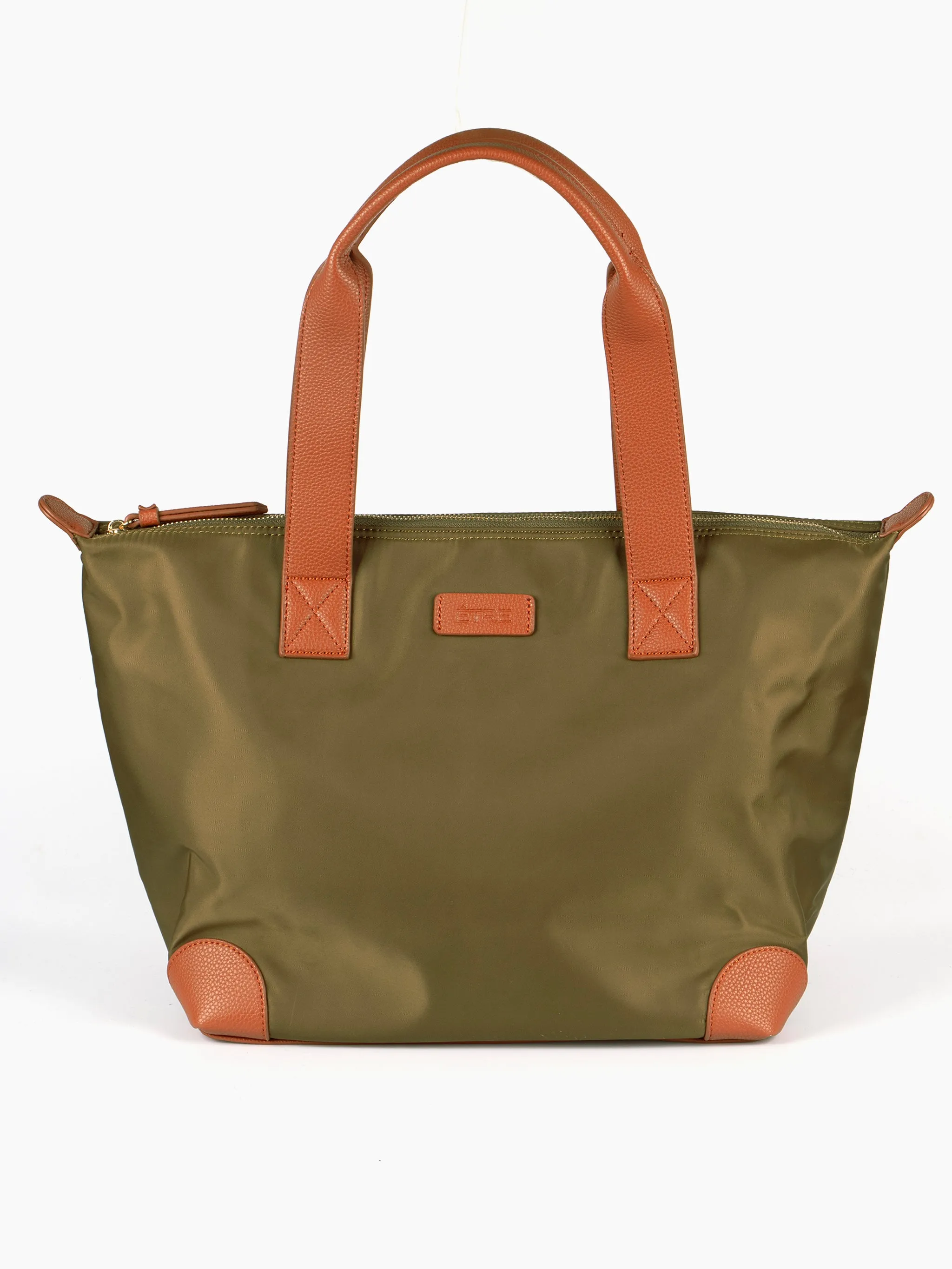 Harlowe Classic Tote Bag - Khaki, Nylon/PU