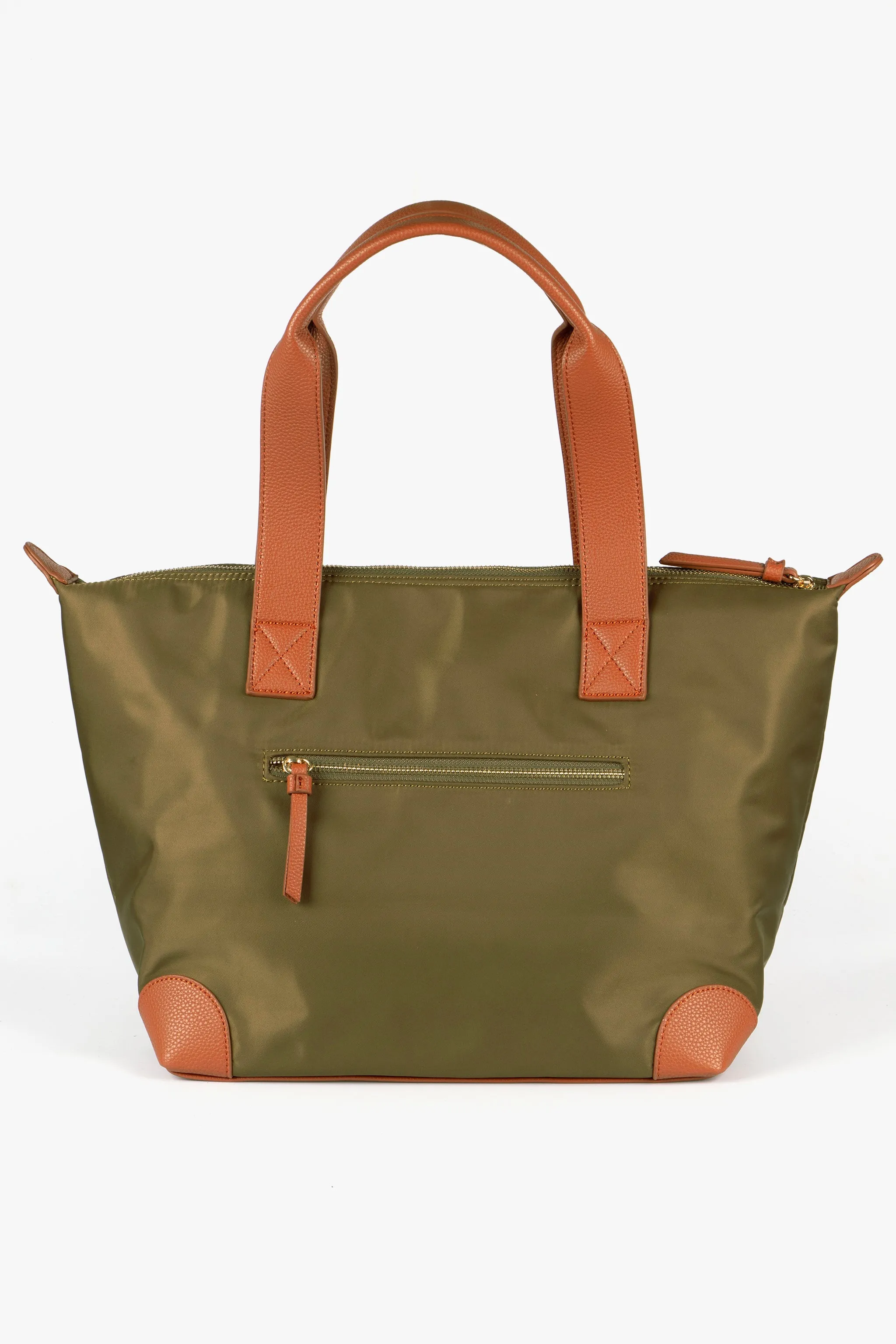 Harlowe Classic Tote Bag - Khaki, Nylon/PU