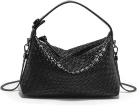 Hobo Bag for Women Vegan Leather Small Tote Crossbody Shoulder Purse Top Handle Handbag Satchel with Metal Chain