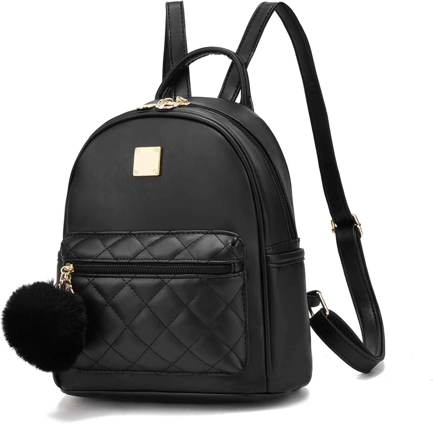 I IHAYNER Girls Mini Leather Backpack Purse Cute Small Backpack Fashion Backpack for Women, Black