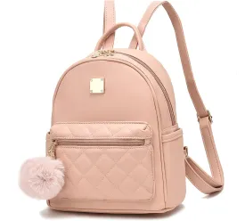 I IHAYNER Girls Mini Leather Backpack Purse Cute Small Backpack Fashion Backpack for Women, Pink