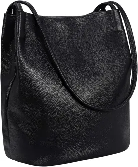Iswee Genuine Leather Tote Bucket Bags Hobo Shoulder Bags Purse and Handbags for Women Trendy