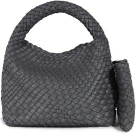 JINMANXUE Fashion Handbag for Women, Woven Tote Bucket Composite Bag, Knitting Chain Crossbody Shoulder Purse