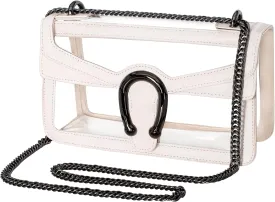 Joryin Women's Stadium Approved Crossbody Bag for Women, Small Clear Bag Shoudler Purse with Chain Strap
