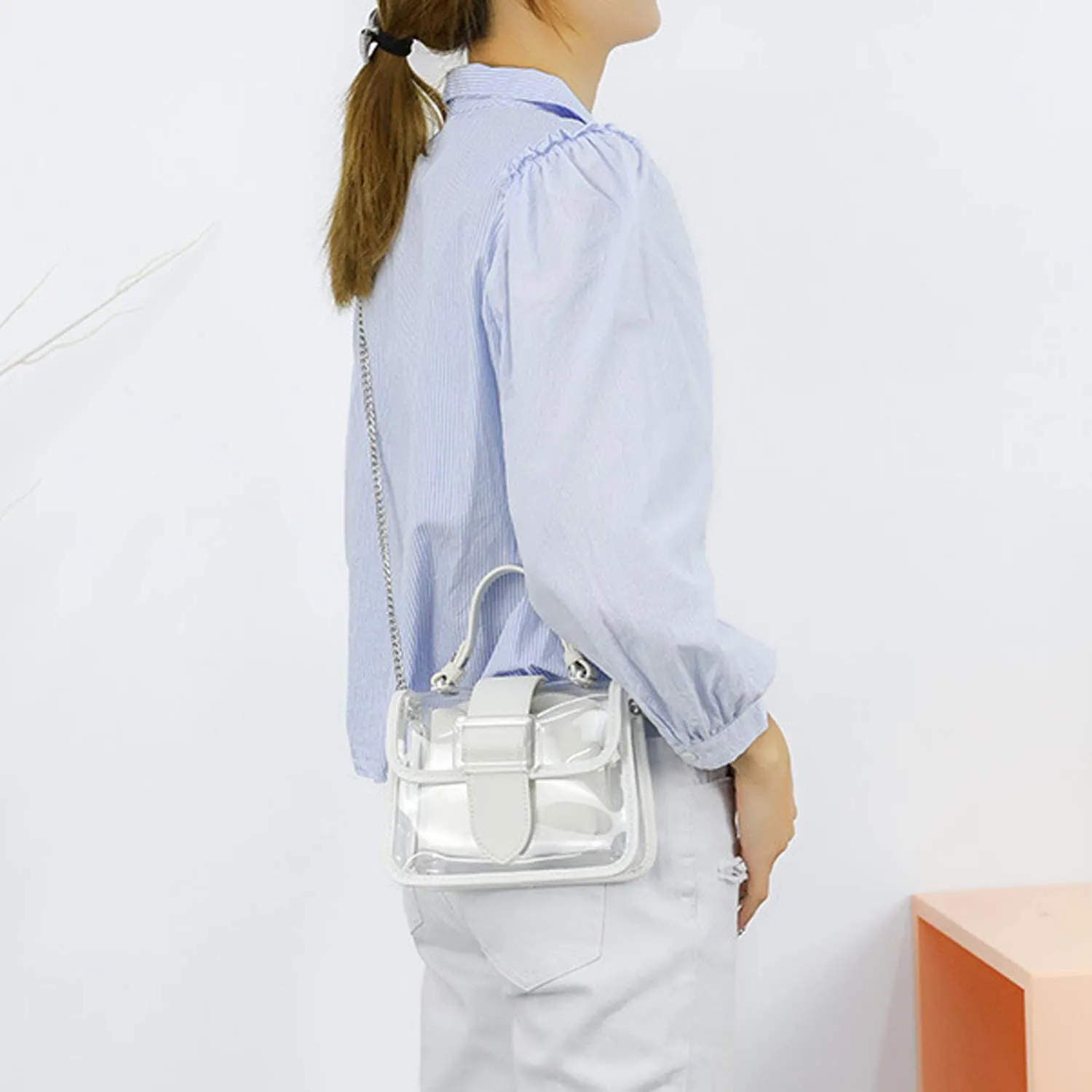 Light Green Clear Shoulder Bag Purse 2 in 1 Transparent Crossbody Bag Jelly Handbag