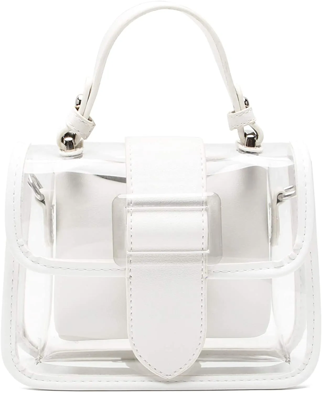 Light Green Clear Shoulder Bag Purse 2 in 1 Transparent Crossbody Bag Jelly Handbag