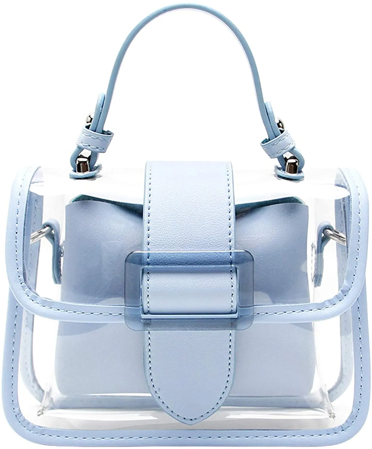 Light Green Clear Shoulder Bag Purse 2 in 1 Transparent Crossbody Bag Jelly Handbag