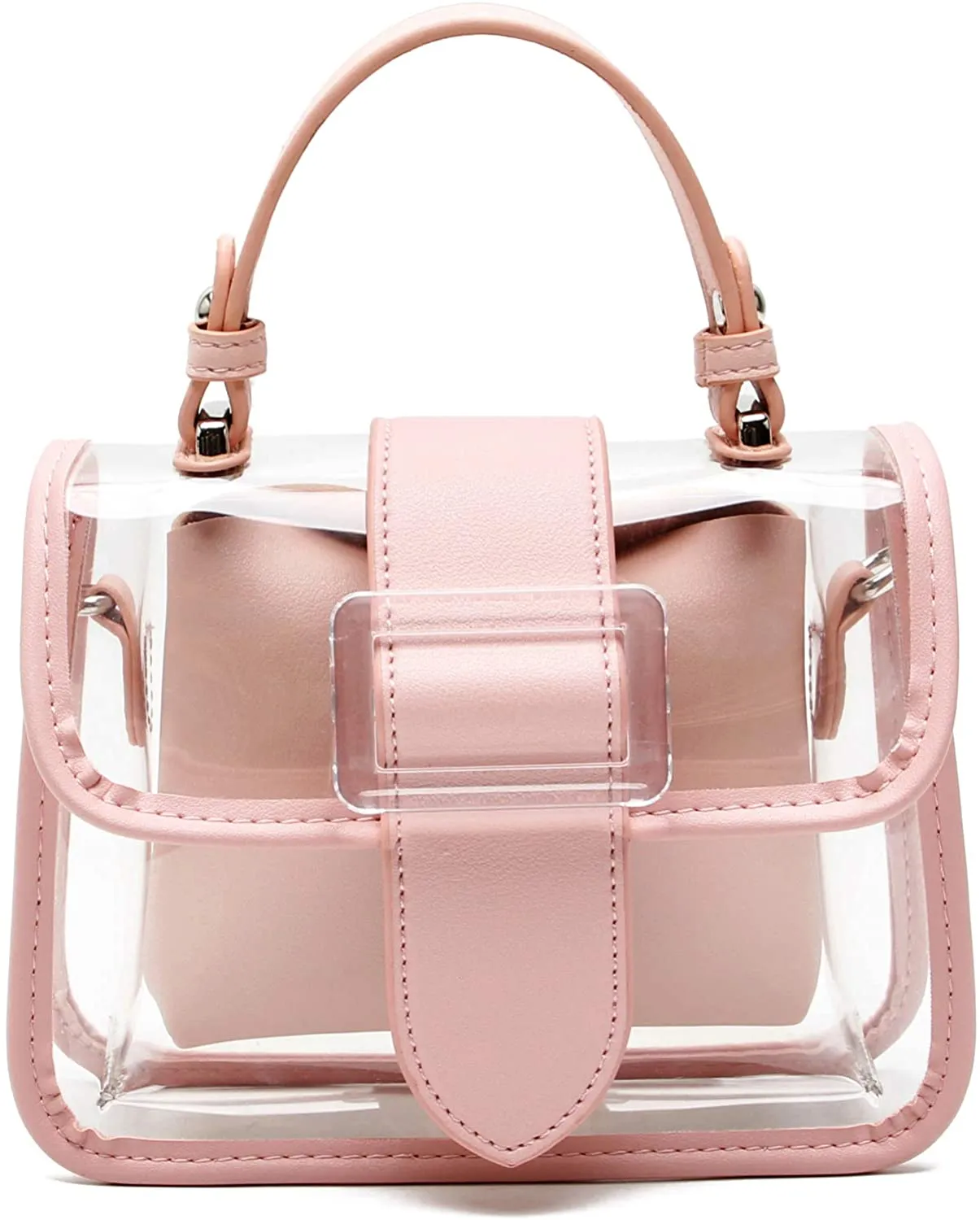 Light Green Clear Shoulder Bag Purse 2 in 1 Transparent Crossbody Bag Jelly Handbag