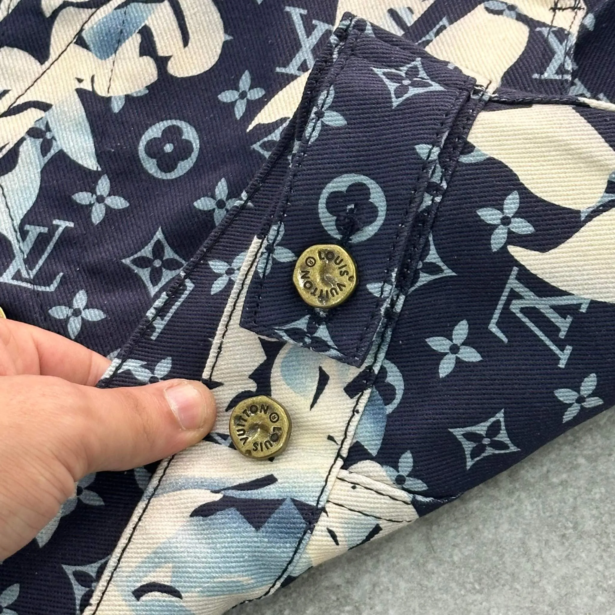 Louis V Monogram Printed Denim