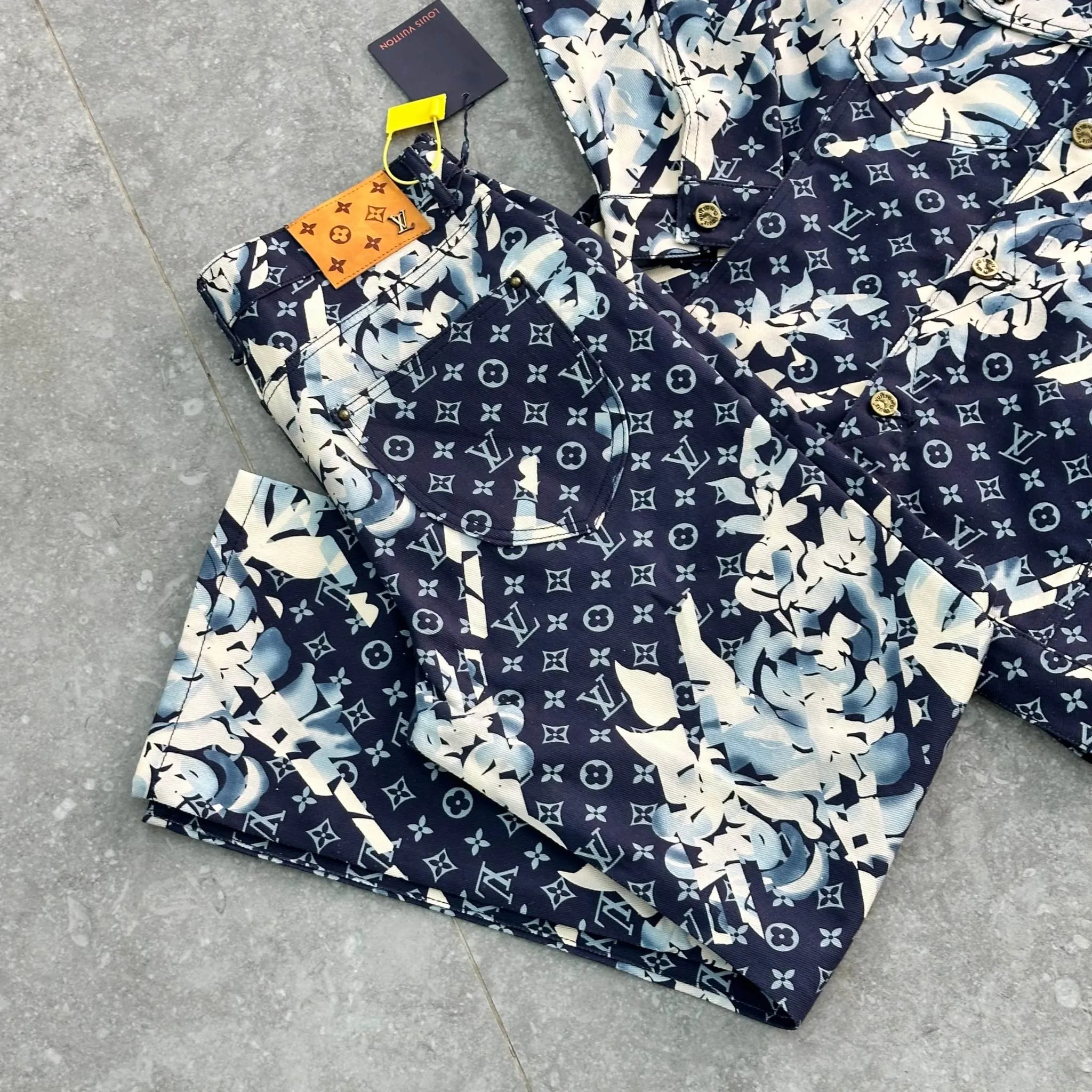 Louis V Monogram Printed Denim