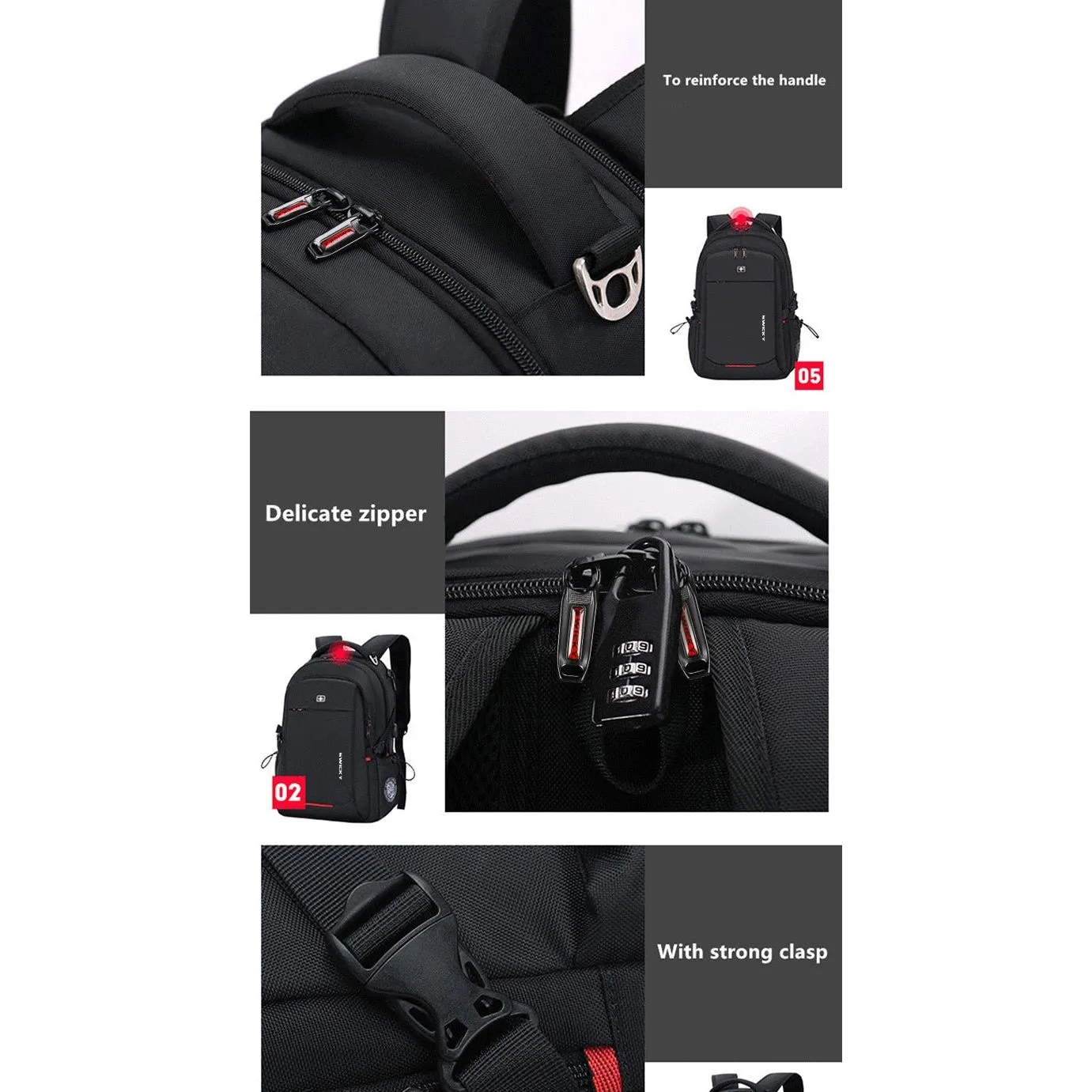Men's Anti-Theft Waterproof 15.6 inch Laptop Travel Backpack