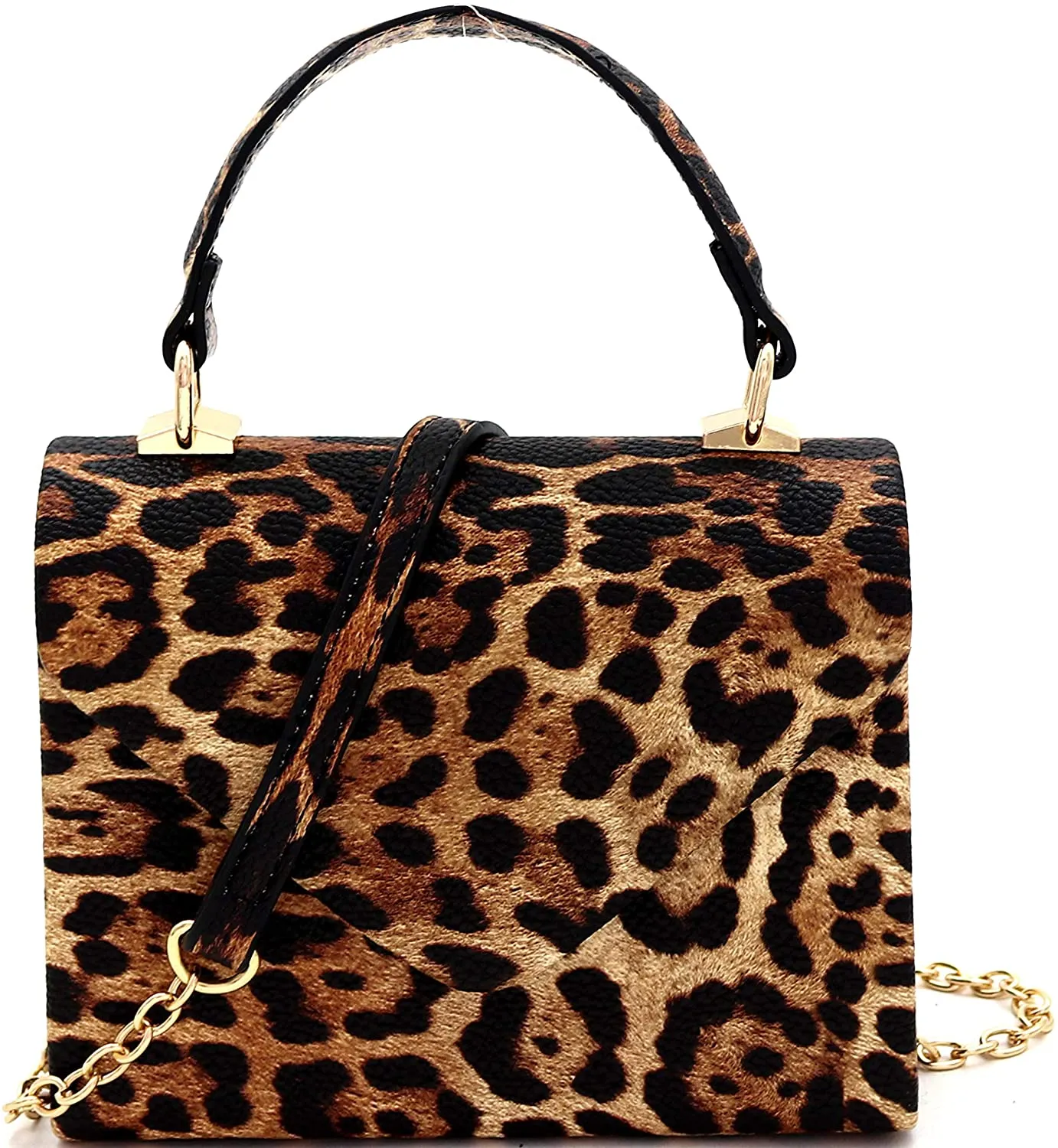 Mini Retro Glossy Crocodile Black Box Flap leather Satchel Crossbody Handbag