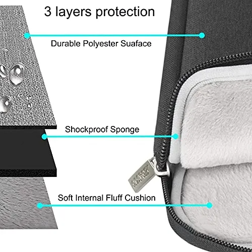 MOSISO Laptop Shoulder Bag Compatible with MacBook Pro/Air 13 inch, 13-13.3 inch Notebook Computer, Polyester Flapover Briefcase Sleeve Case, Black