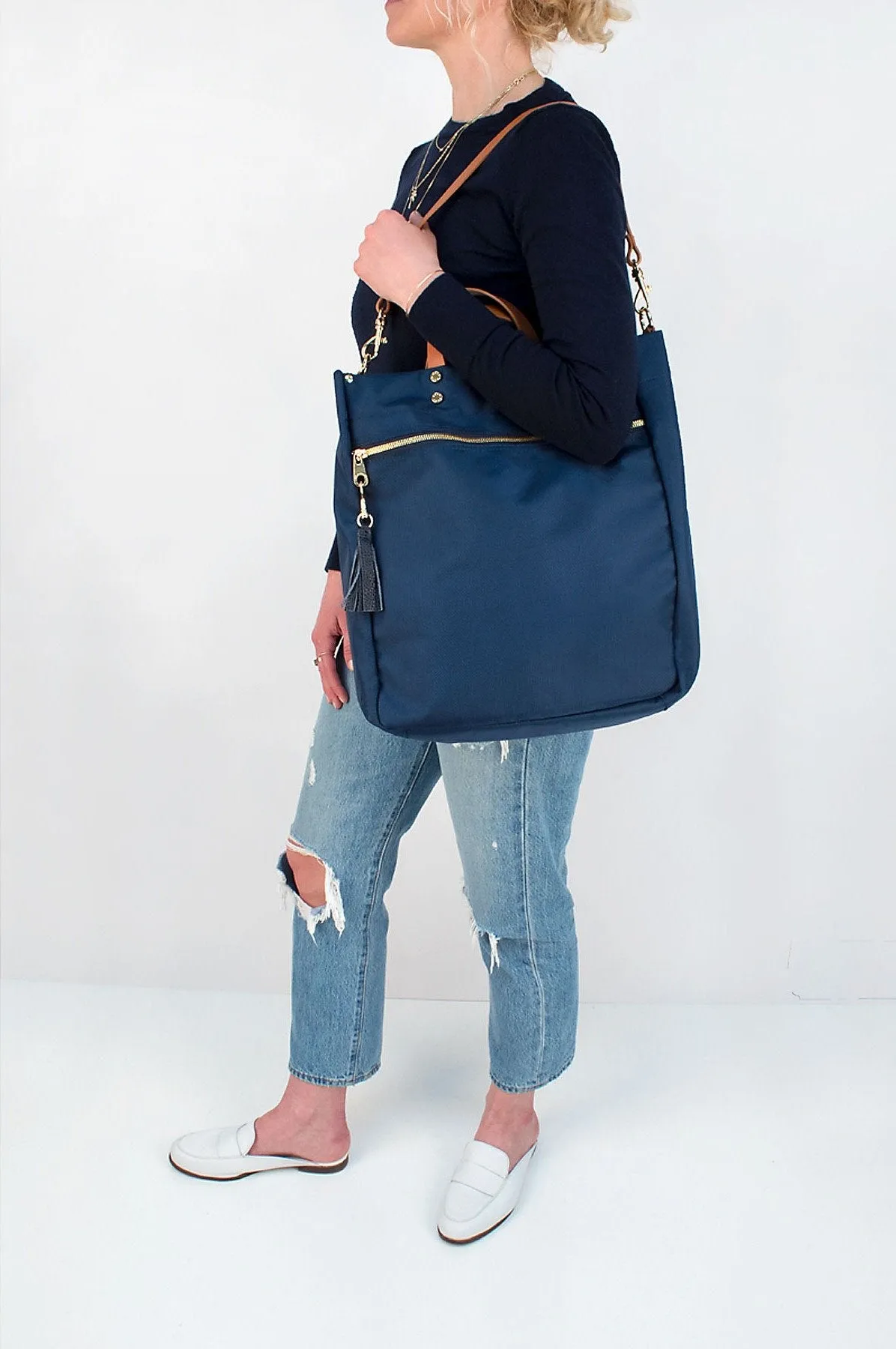 Parker Navy Nylon Tote (Ships in 1-2 Weeks)