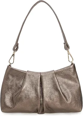 Pleated PU Clutch Evening Purse for Women Dressy Formal Faux Leather Shoulder Handbag