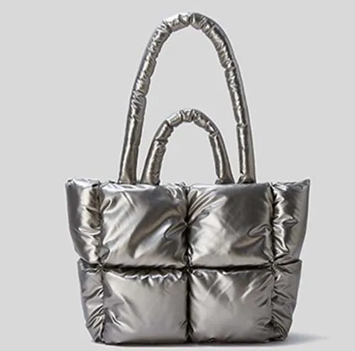 Quilted Nylon Large Padded Tote Bag