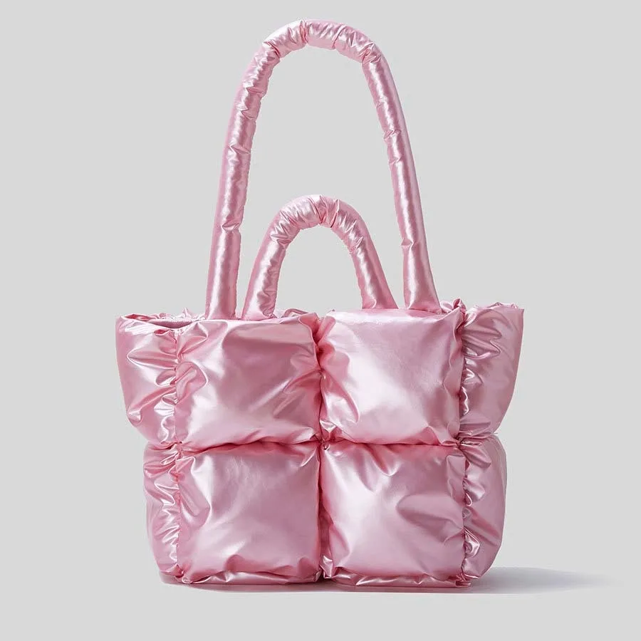 Quilted Nylon Large Padded Tote Bag