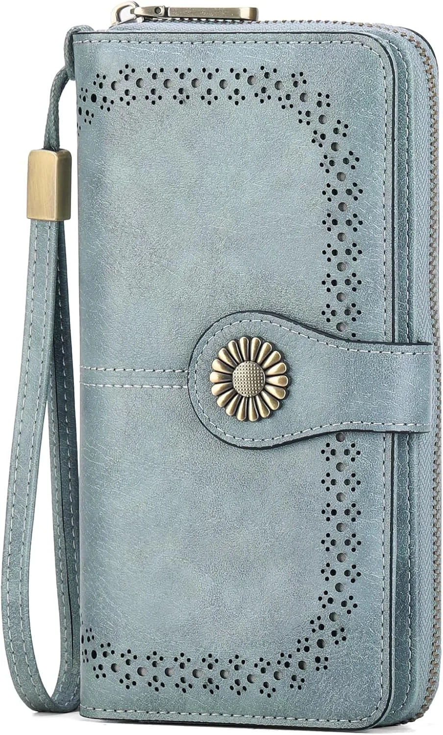 SENDEFN Wallet for Women RFID Blocking Leather Clutch Long Purse Large Capacity Credit Card Holder Wristlet