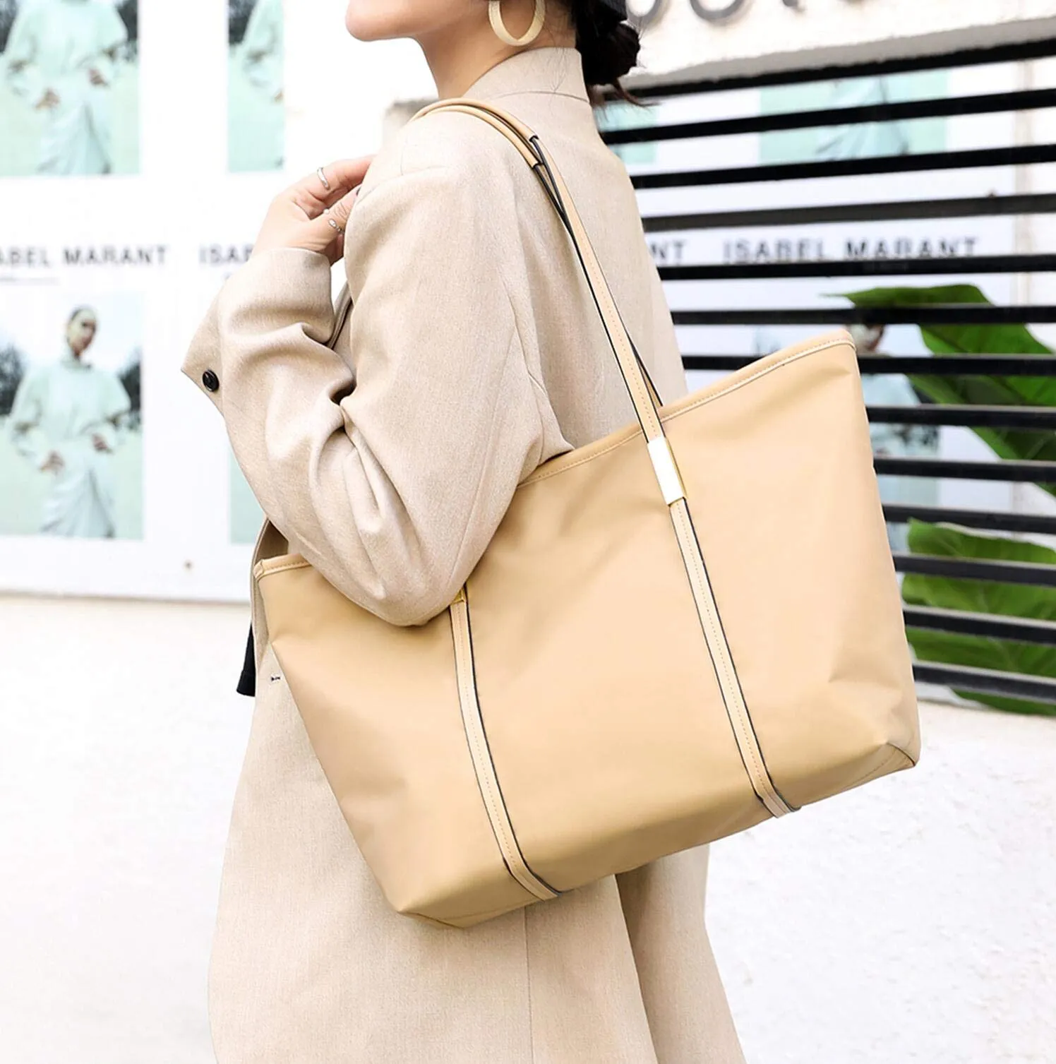 Shoulder bag women's bag canvas bag nylon European and American fashion tote bag briefcase