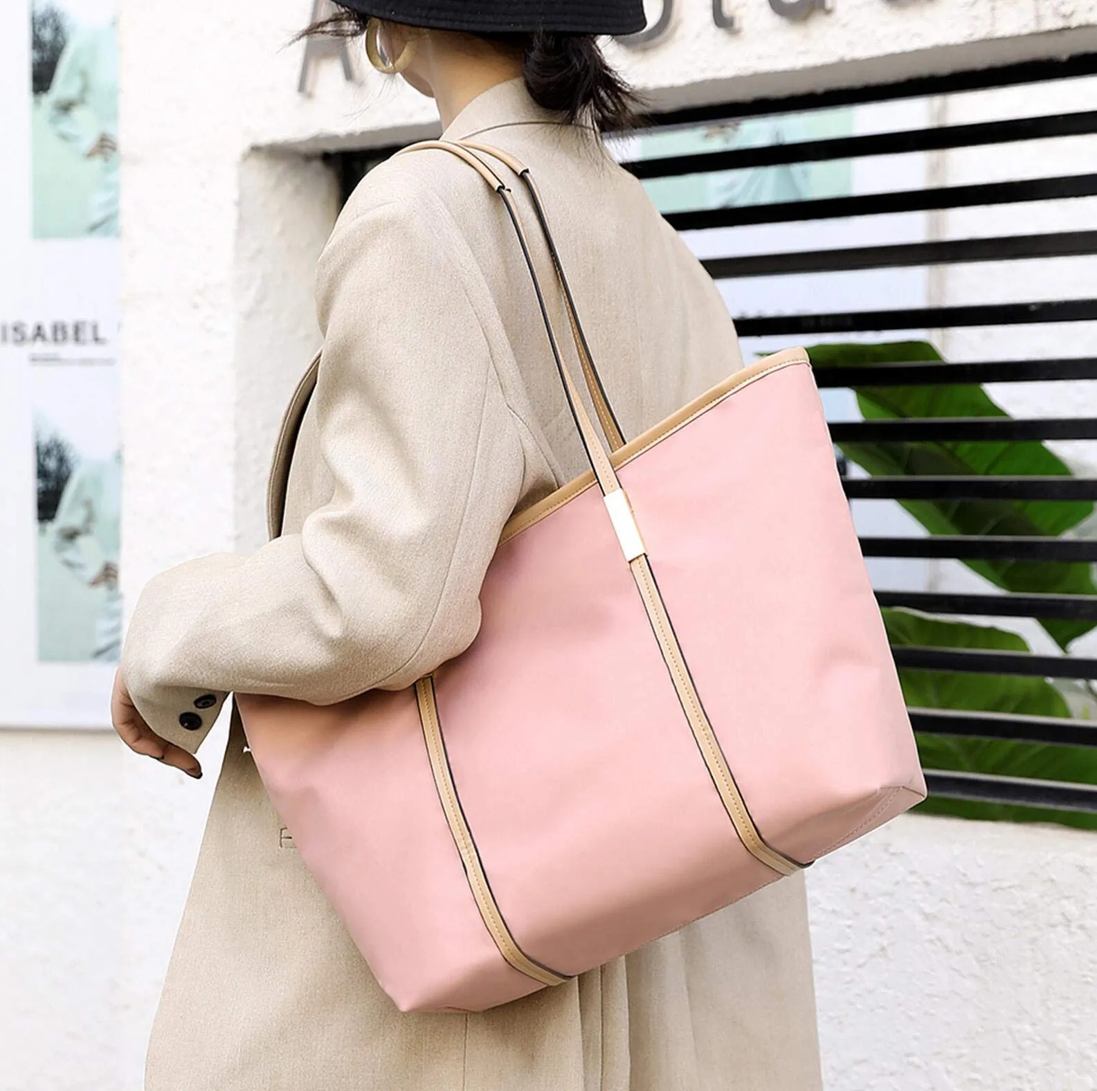 Shoulder bag women's bag canvas bag nylon European and American fashion tote bag briefcase
