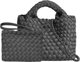Small Tote Shoulder Bag, Women Handbags and Purses, Woven Composite Bag, Travel Chain Pouch, Phone Crossbody Satchel