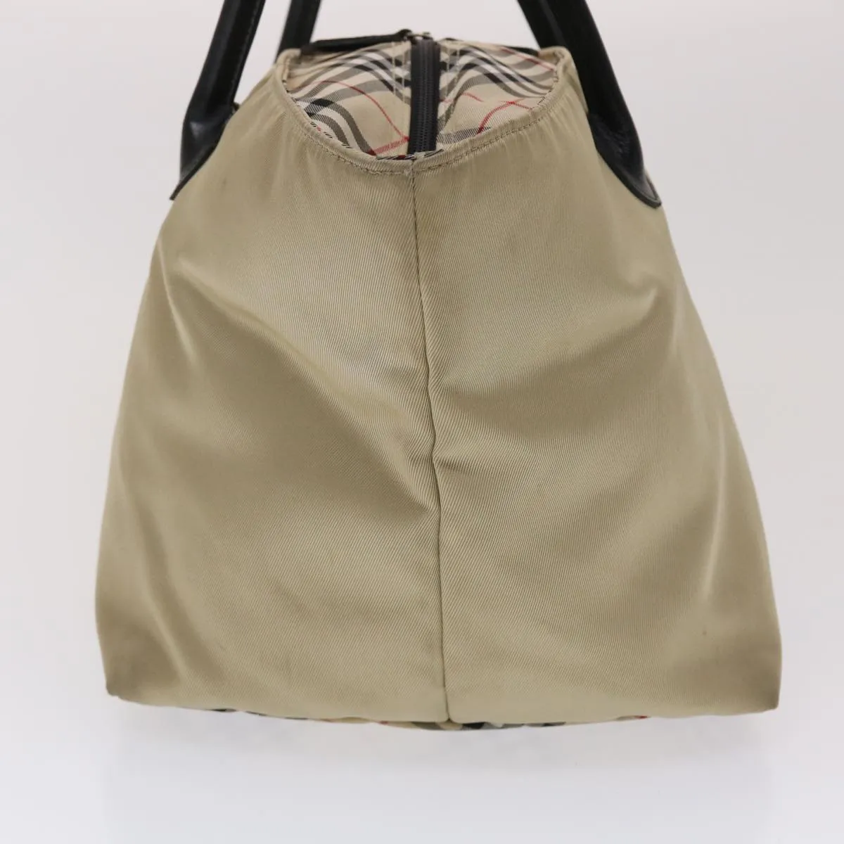 Trendy Inspired Burberry Nova Check Blue Label Tote Bag Nylon Beige Auth Yb277
