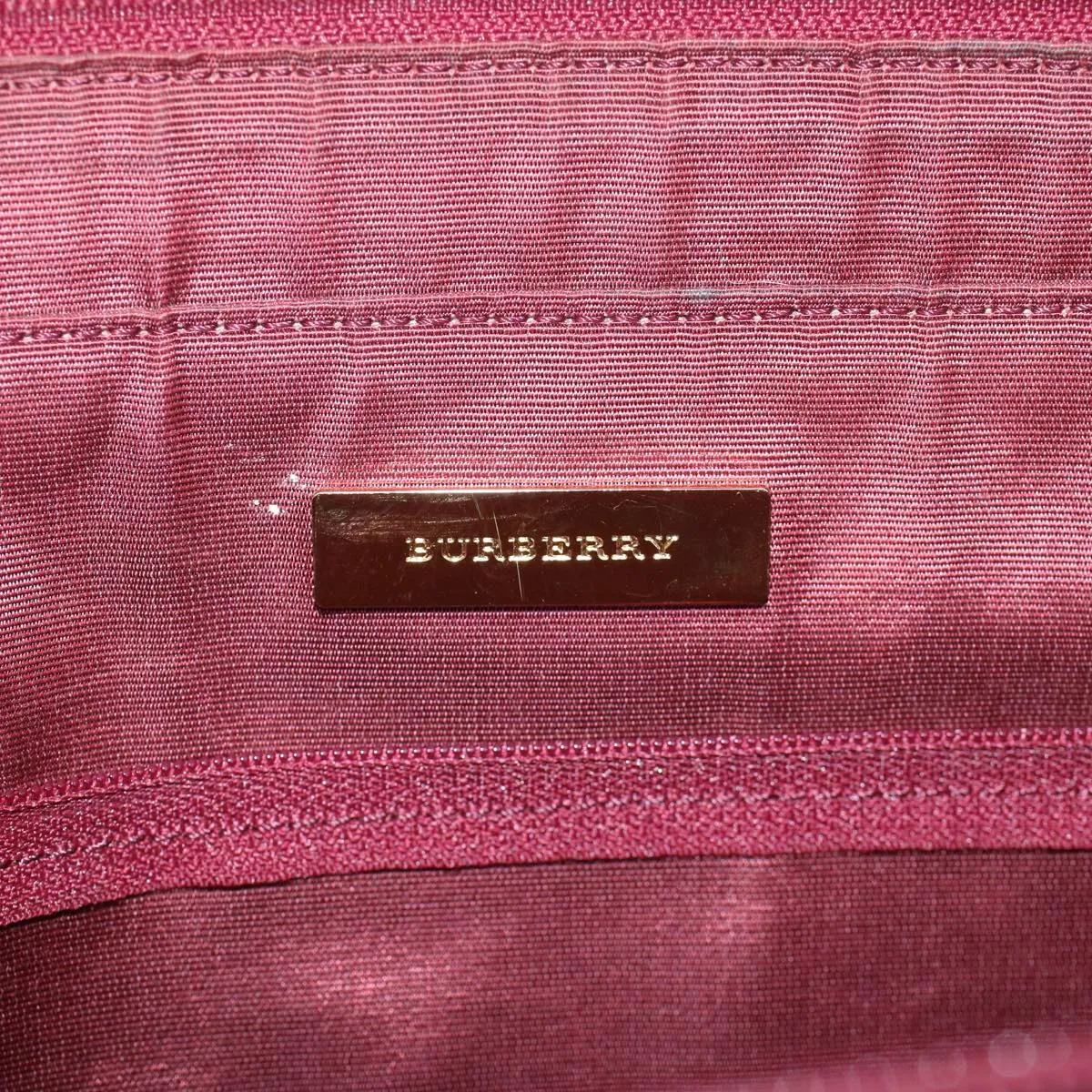 Trendy Inspired Burberry Nova Check Tote Bag Canvas Leather Beige Red Auth 54022