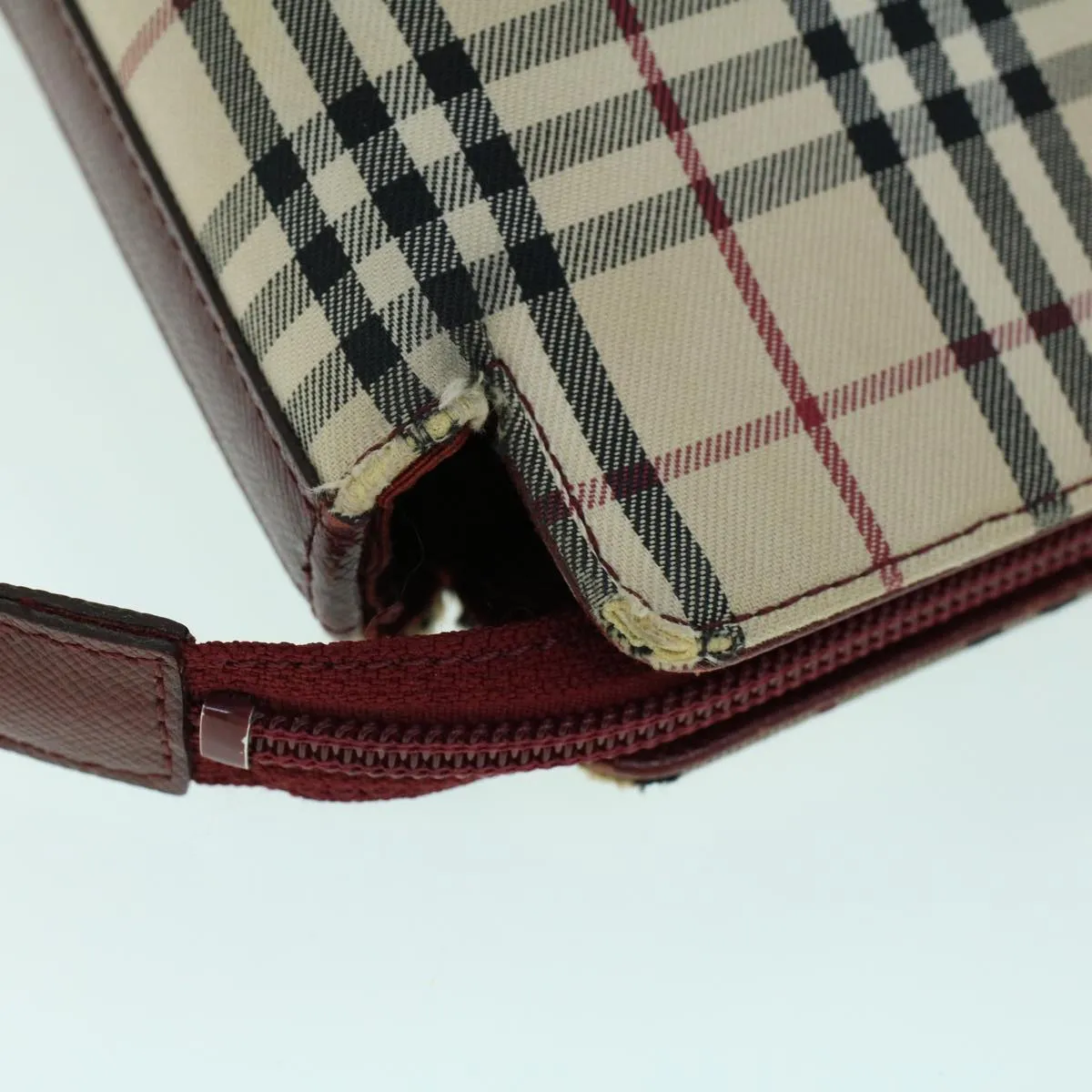 Trendy Inspired Burberry Nova Check Tote Bag Canvas Leather Beige Red Auth 54022