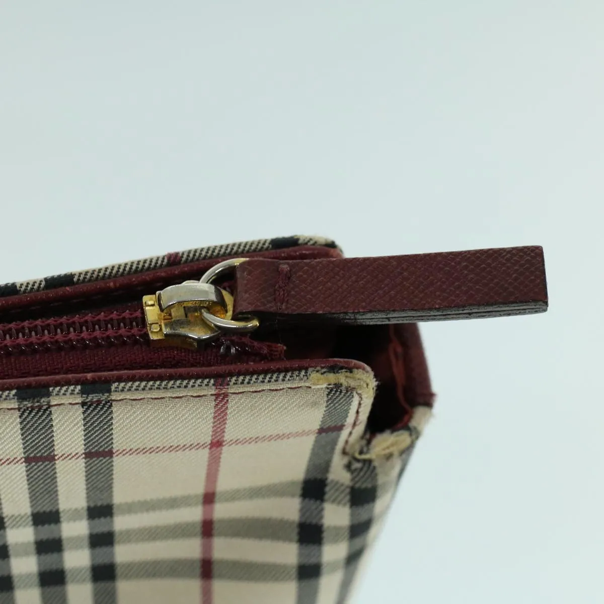 Trendy Inspired Burberry Nova Check Tote Bag Canvas Leather Beige Red Auth 54022