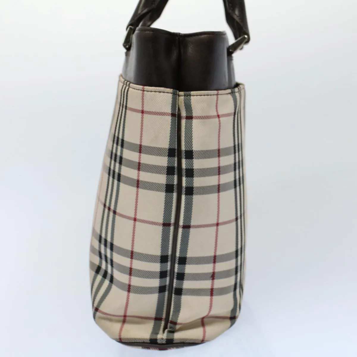 Trendy Inspired Burberry Nova Check Tote Bag Nylon Canvas Beige Auth 56349