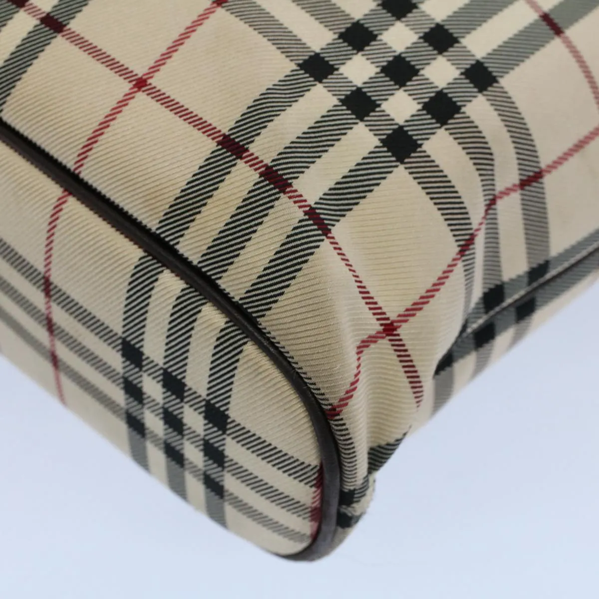 Trendy Inspired Burberry Nova Check Tote Bag Nylon Canvas Beige Auth 56349