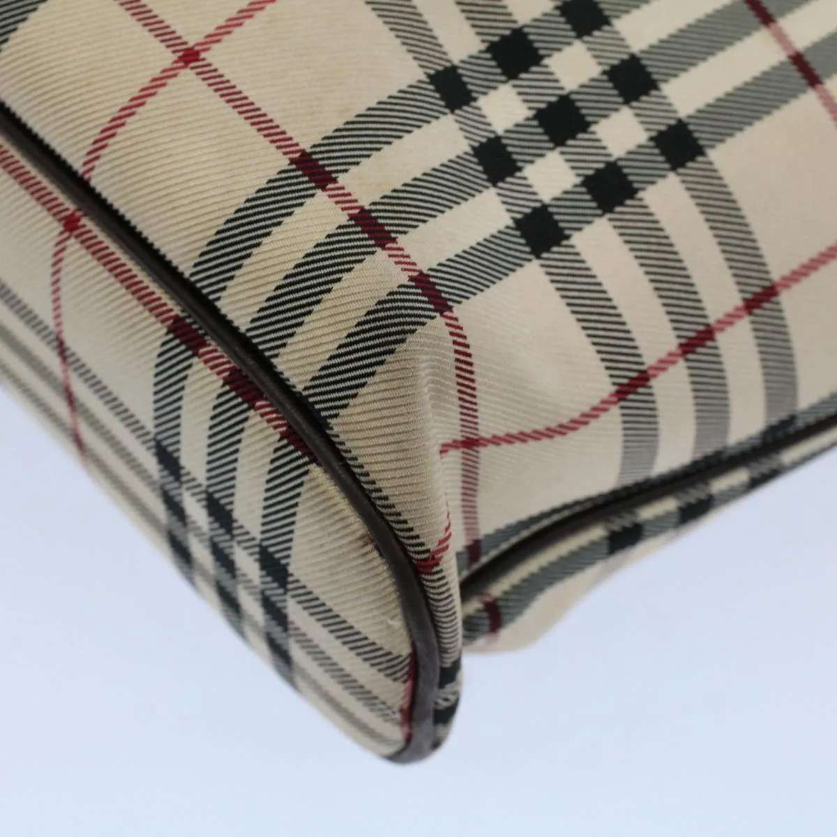 Trendy Inspired Burberry Nova Check Tote Bag Nylon Canvas Beige Auth 56349