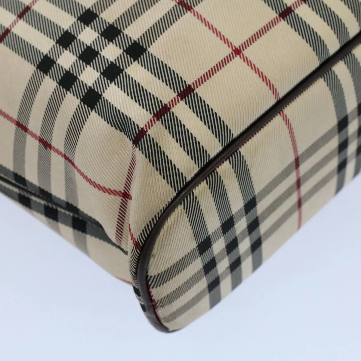Trendy Inspired Burberry Nova Check Tote Bag Nylon Canvas Beige Auth 56349