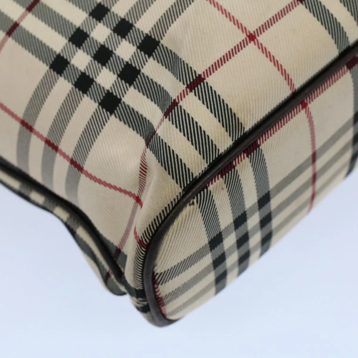 Trendy Inspired Burberry Nova Check Tote Bag Nylon Canvas Beige Auth 56349