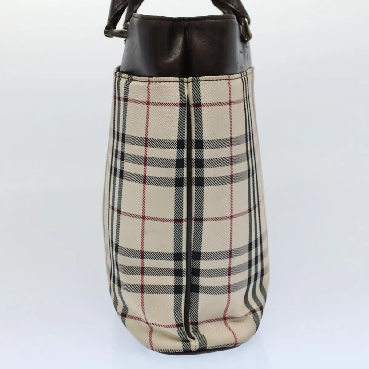 Trendy Inspired Burberry Nova Check Tote Bag Nylon Canvas Beige Auth 56349