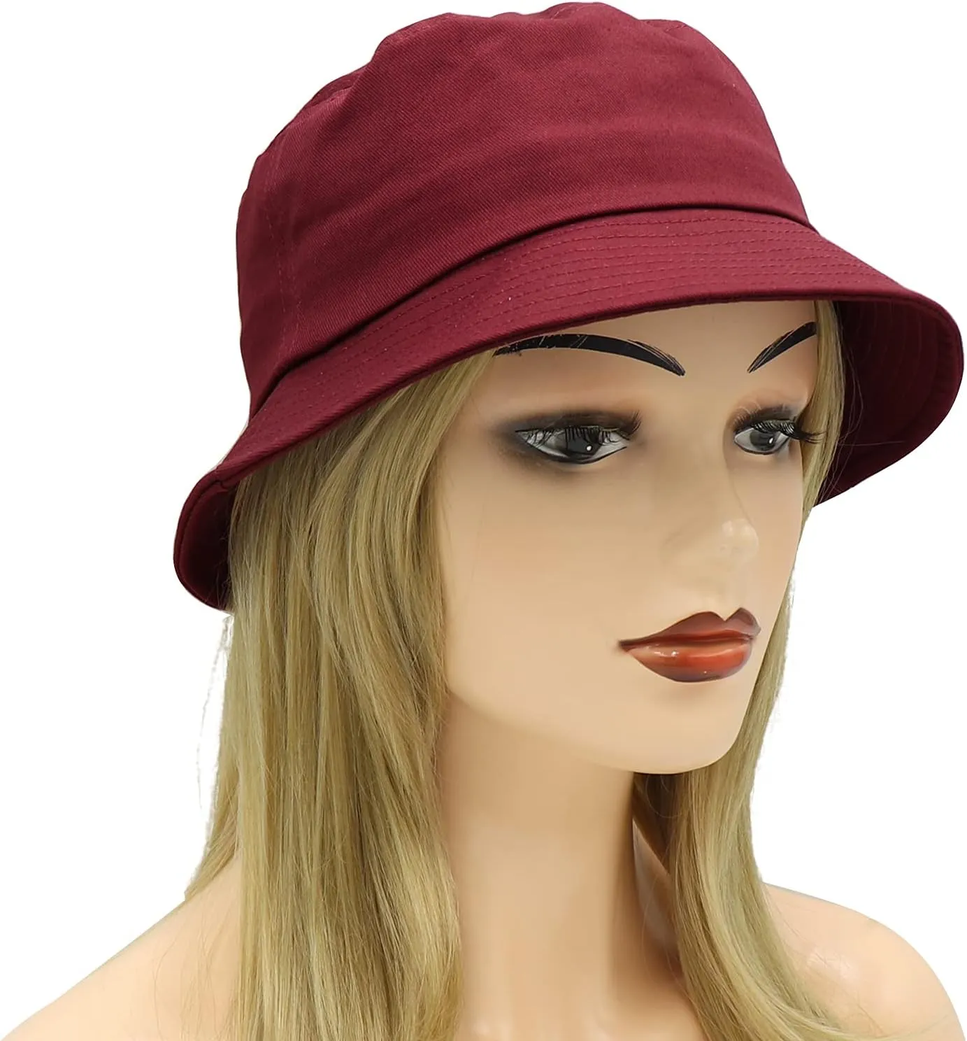 Umeepar Unisex Cotton Packable Bucket Hat Sun Hat Plain Colors for Men Women