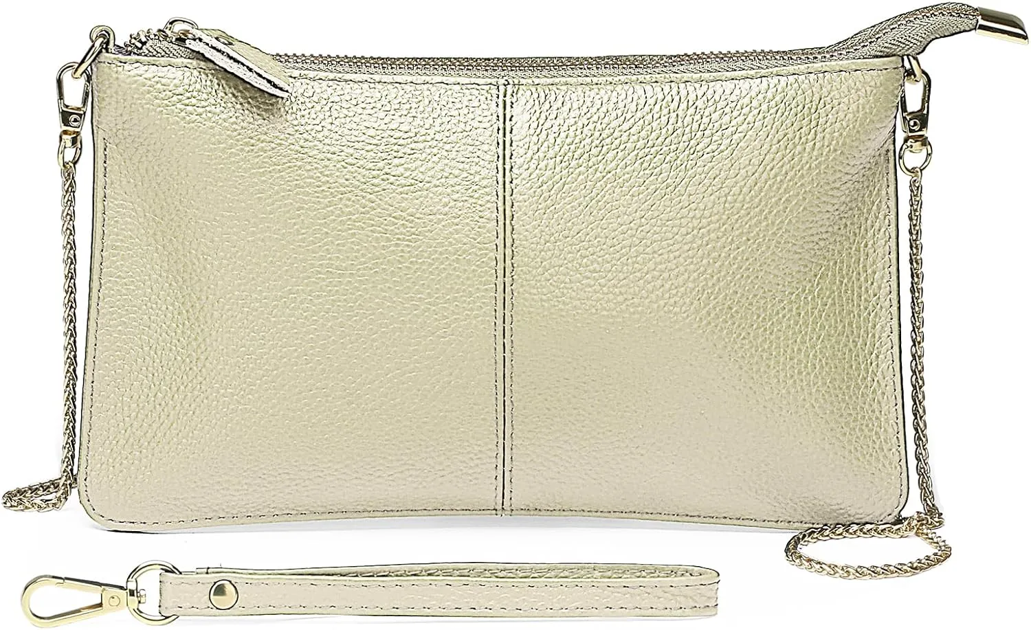 Uromee Wristlet Wallet Clutch Purses for Women Genuine Leather Crossbody Bag Handbag with Detachable Shoulder Chain