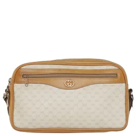 Vintage 90s Gucci Leather Web Monogram Crossbody Bag