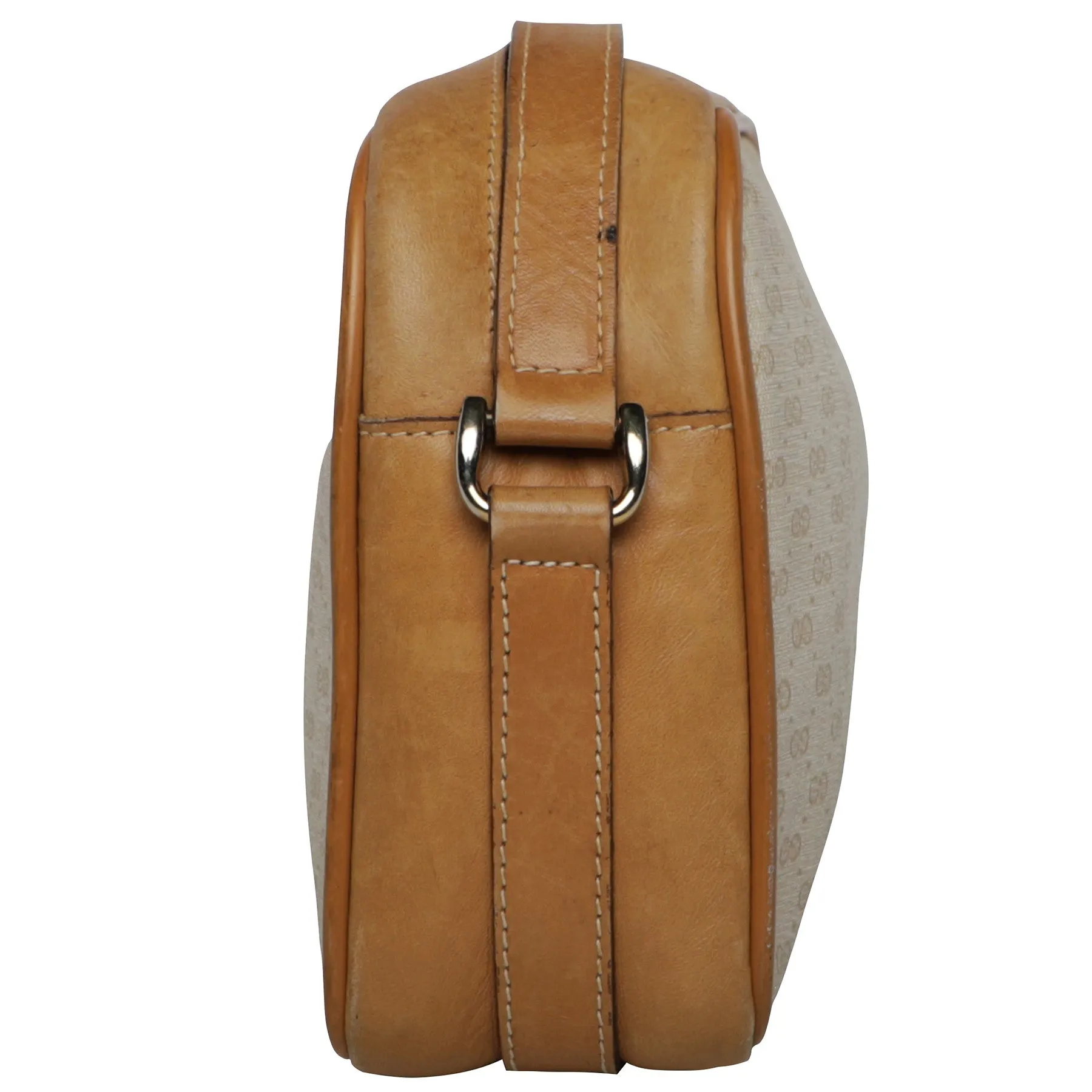 Vintage 90s Gucci Leather Web Monogram Crossbody Bag
