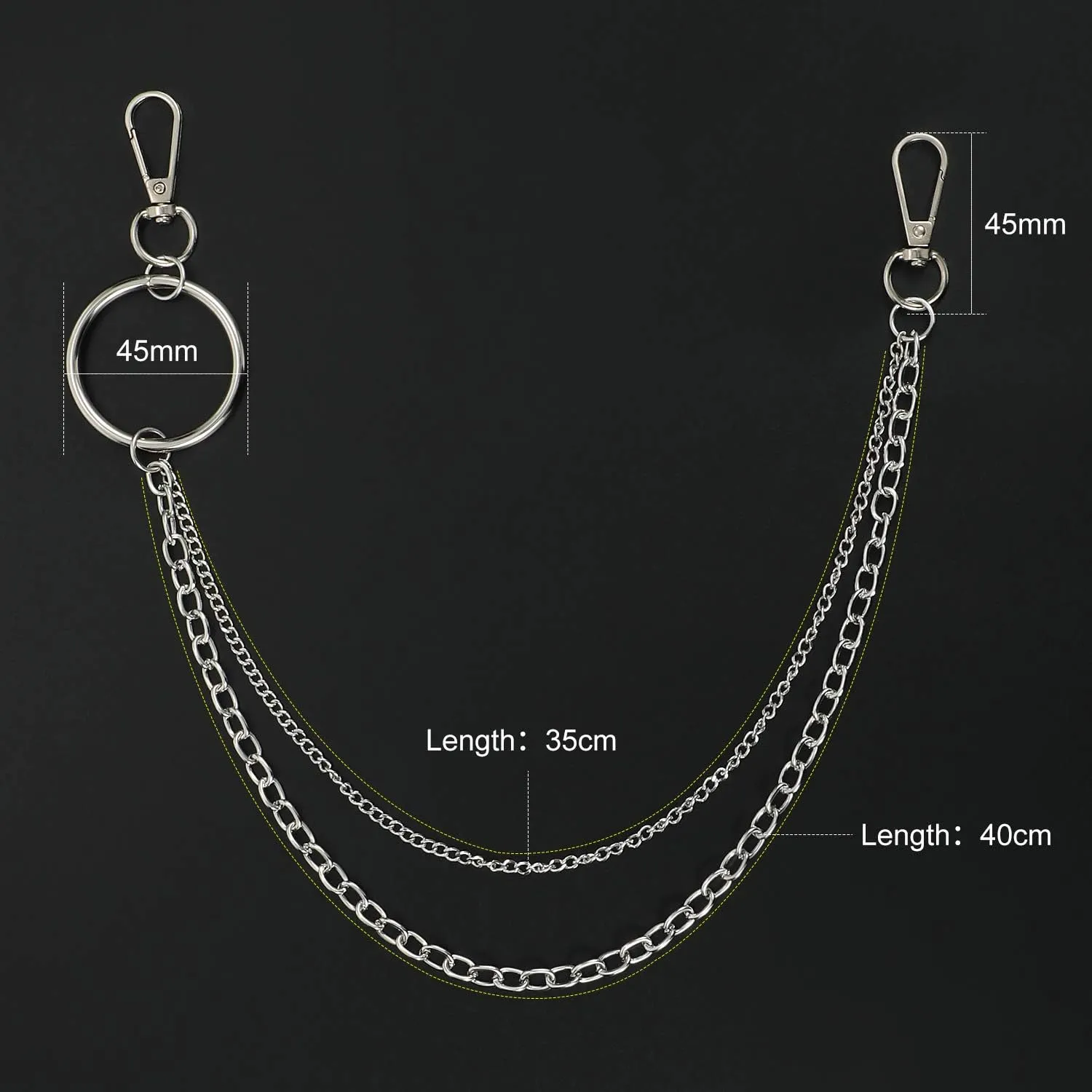 WHIPPY Double Grommet Belt for Women Men PU Leather Double Prong Buckle Vintage Punk Rock Jeans Belts
