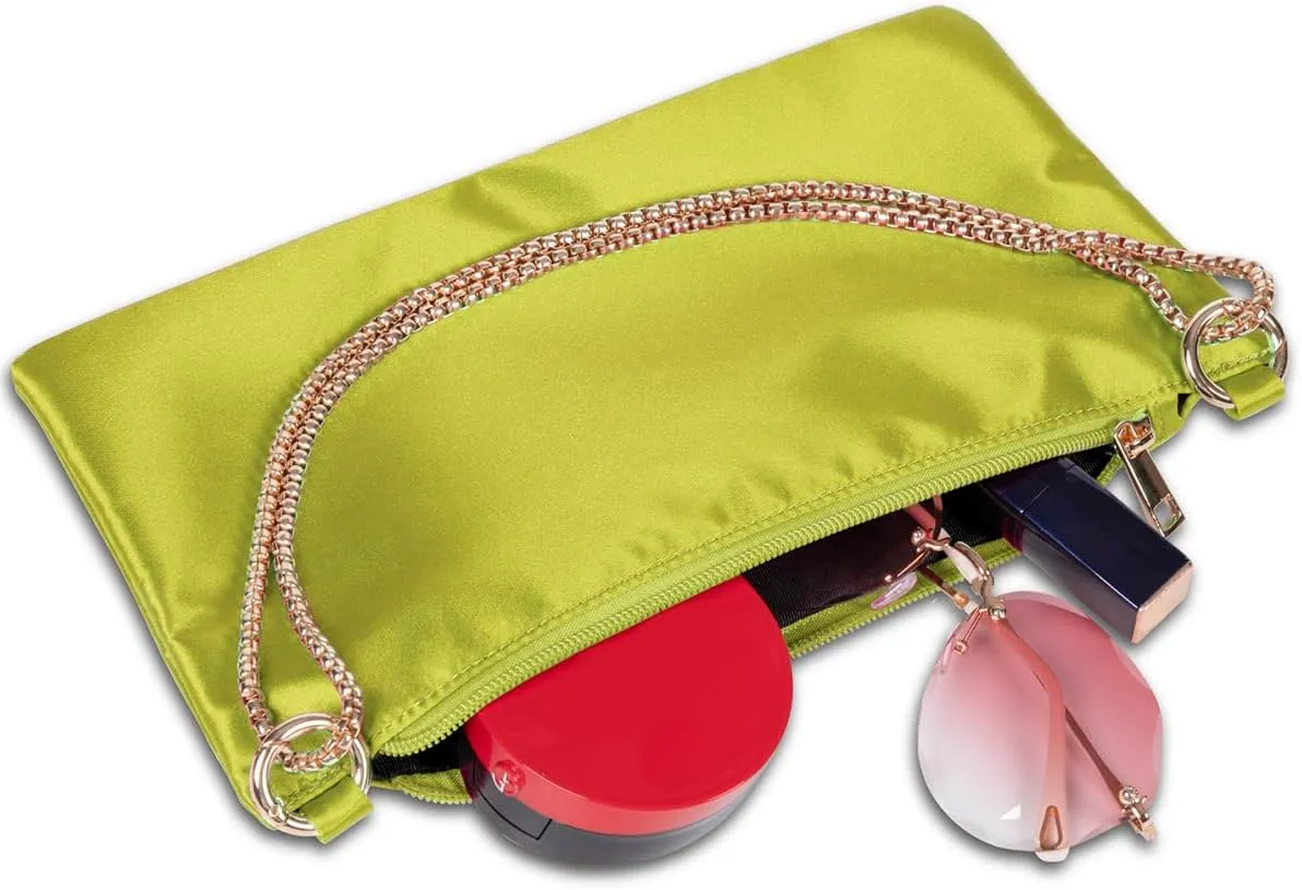 Womens Satin Evening Bag Clutch Purse Handbag for Women Wedding Shoulder Bag with 2 Chains for Formal Cocktail Party