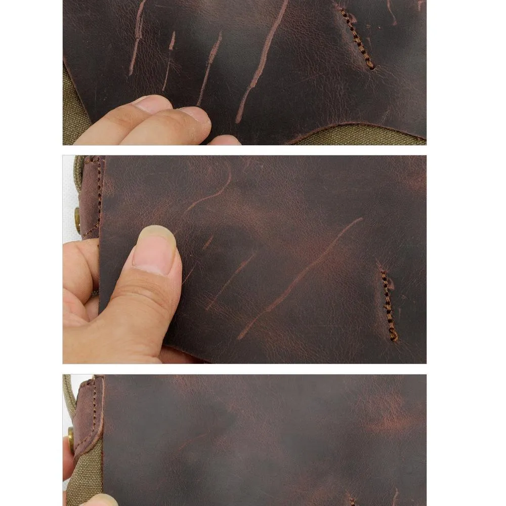 Woosir Leather Messenger Crossbody Bag Vintage