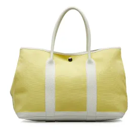 Yellow Hermès Toile Garden Party TPM Tote Bag